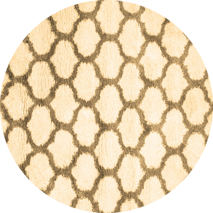 Round Machine Washable Terrilis Brown Contemporary Rug, wshcon650brn