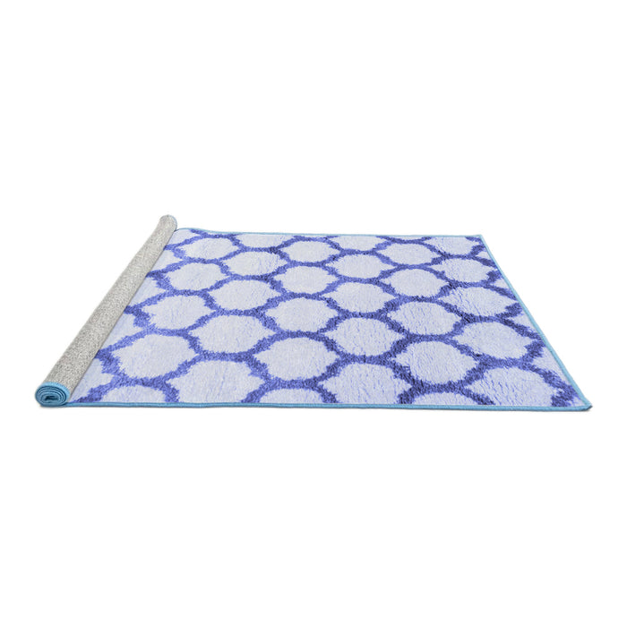 Sideview of Machine Washable Terrilis Blue Contemporary Rug, wshcon650blu