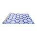 Sideview of Machine Washable Terrilis Blue Contemporary Rug, wshcon650blu