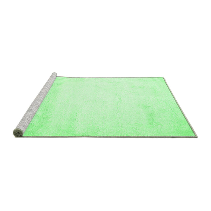 Sideview of Machine Washable Solid Emerald Green Modern Area Rugs, wshcon651emgrn