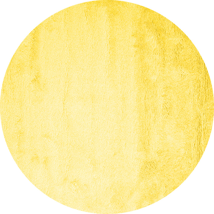Round Solid Yellow Modern Rug, con651yw