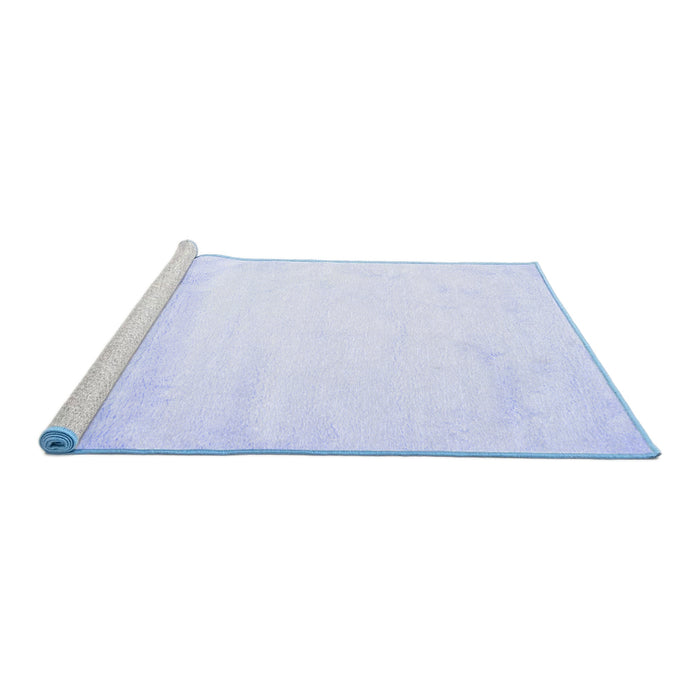 Sideview of Machine Washable Solid Blue Modern Rug, wshcon651blu