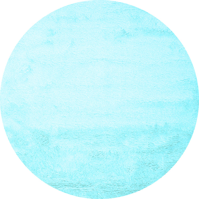 Round Solid Light Blue Modern Rug, con651lblu