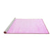 Sideview of Machine Washable Solid Pink Modern Rug, wshcon651pnk