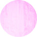 Round Solid Pink Modern Rug, con651pnk