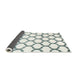 Thickness of Contemporary Dark Gray Trellis Rug, con652