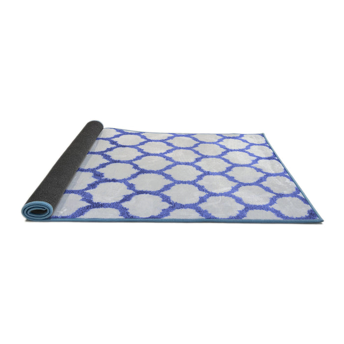 Sideview of Terrilis Blue Contemporary Rug, con652blu
