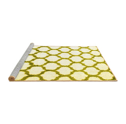 Sideview of Machine Washable Terrilis Yellow Contemporary Rug, wshcon652yw