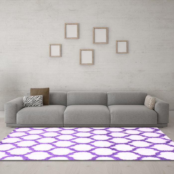 Machine Washable Terrilis Purple Contemporary Area Rugs in a Living Room, wshcon652pur