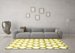 Machine Washable Terrilis Yellow Contemporary Rug in a Living Room, wshcon652yw