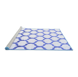 Sideview of Machine Washable Terrilis Blue Contemporary Rug, wshcon652blu