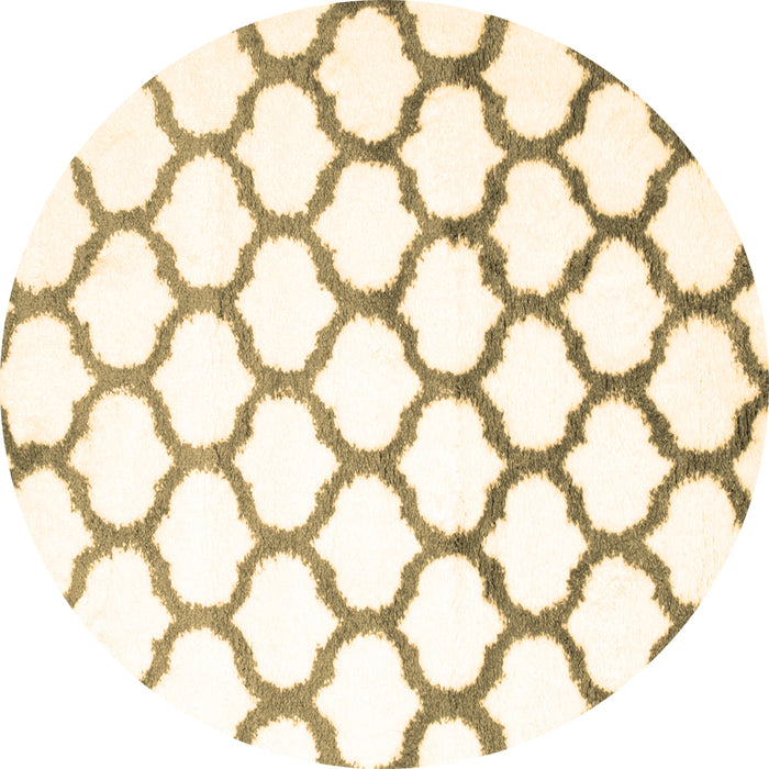 Round Machine Washable Terrilis Brown Contemporary Rug, wshcon652brn