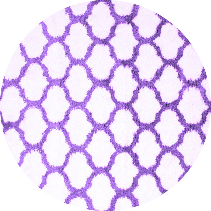 Round Machine Washable Terrilis Purple Contemporary Area Rugs, wshcon652pur