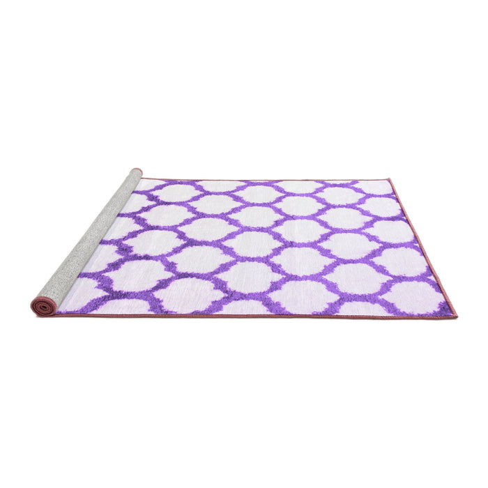 Sideview of Machine Washable Terrilis Purple Contemporary Area Rugs, wshcon652pur