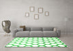 Machine Washable Terrilis Green Contemporary Area Rugs in a Living Room,, wshcon652grn