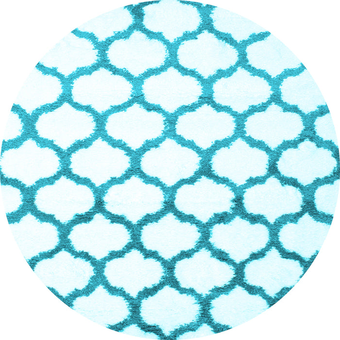 Round Machine Washable Terrilis Light Blue Contemporary Rug, wshcon652lblu