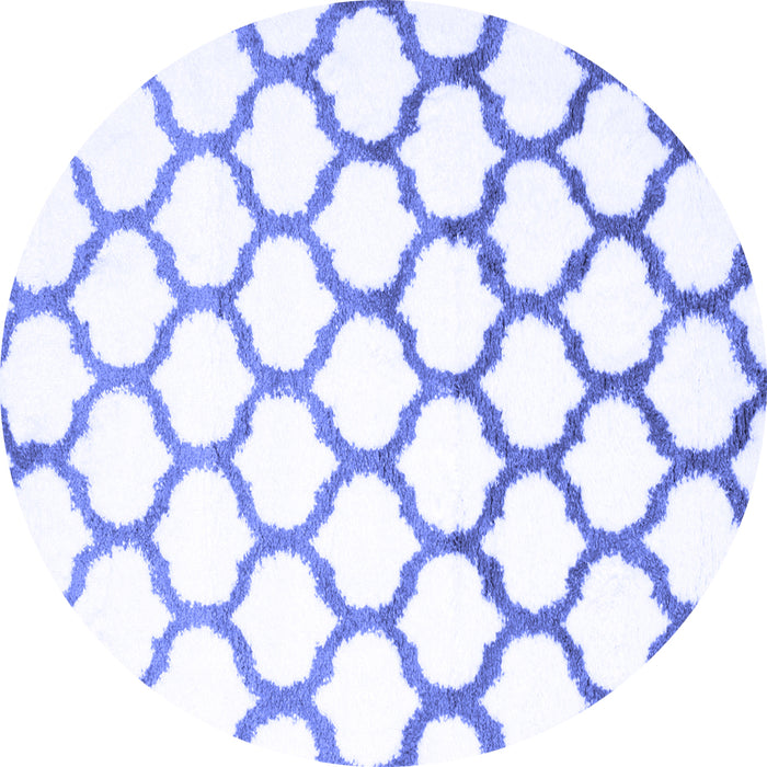 Round Machine Washable Terrilis Blue Contemporary Rug, wshcon652blu