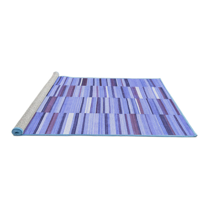 Sideview of Machine Washable Southwestern Blue Country Rug, wshcon653blu