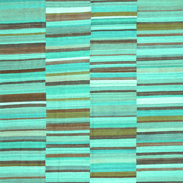 Machine Washable Southwestern Turquoise Country Area Rugs, wshcon653turq