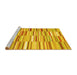 Sideview of Machine Washable Southwestern Yellow Country Rug, wshcon653yw