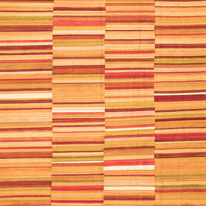 Round Machine Washable Southwestern Orange Country Area Rugs, wshcon653org