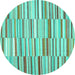 Round Southwestern Turquoise Country Rug, con653turq