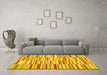 Machine Washable Southwestern Yellow Country Rug in a Living Room, wshcon653yw