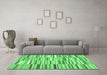 Machine Washable Southwestern Emerald Green Country Area Rugs in a Living Room,, wshcon653emgrn