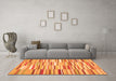 Machine Washable Southwestern Orange Country Area Rugs in a Living Room, wshcon653org