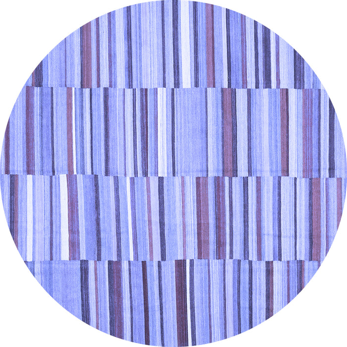 Round Southwestern Blue Country Rug, con653blu