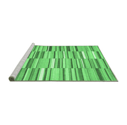 Sideview of Machine Washable Southwestern Emerald Green Country Area Rugs, wshcon653emgrn