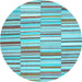 Round Southwestern Light Blue Country Rug, con653lblu