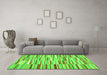 Machine Washable Southwestern Green Country Area Rugs in a Living Room,, wshcon653grn