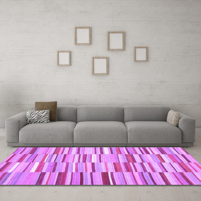 Machine Washable Southwestern Purple Country Area Rugs in a Living Room, wshcon653pur