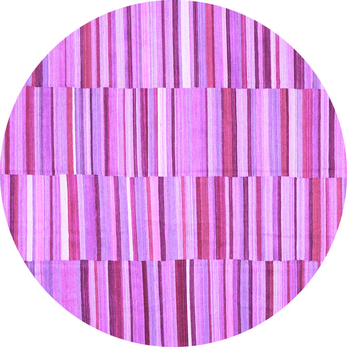 Round Machine Washable Southwestern Purple Country Area Rugs, wshcon653pur