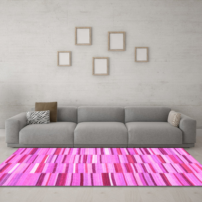 Machine Washable Southwestern Pink Country Rug in a Living Room, wshcon653pnk