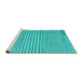 Sideview of Machine Washable Abstract Turquoise Contemporary Area Rugs, wshcon654turq