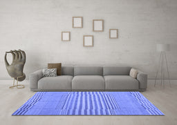 Machine Washable Abstract Blue Contemporary Rug in a Living Room, wshcon654blu