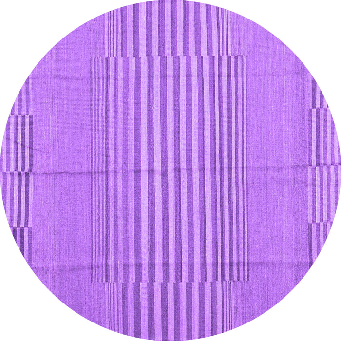 Round Machine Washable Abstract Purple Contemporary Area Rugs, wshcon654pur