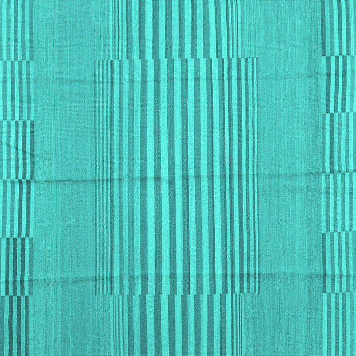 Square Machine Washable Abstract Turquoise Contemporary Area Rugs, wshcon654turq
