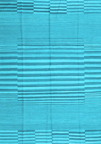 Abstract Light Blue Contemporary Rug, con654lblu