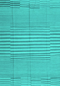 Abstract Turquoise Contemporary Rug, con654turq