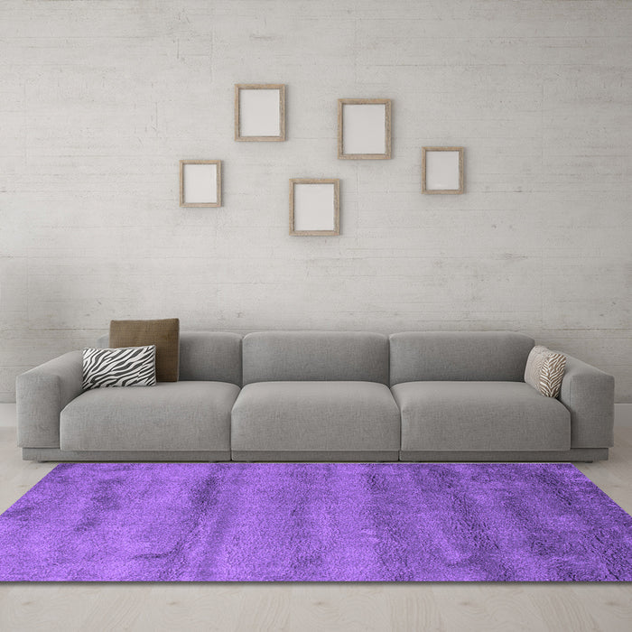 Machine Washable Abstract Purple Contemporary Area Rugs in a Living Room, wshcon655pur