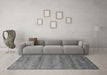 Machine Washable Abstract Gray Contemporary Rug in a Living Room,, wshcon655gry