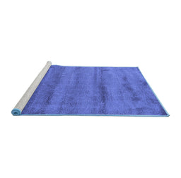 Sideview of Machine Washable Abstract Blue Contemporary Rug, wshcon655blu