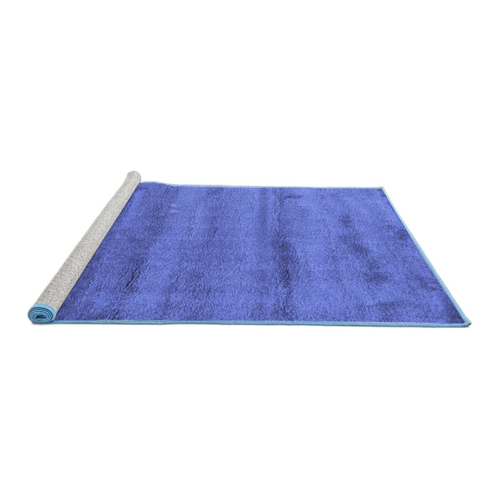 Sideview of Machine Washable Abstract Blue Contemporary Rug, wshcon655blu