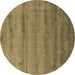 Round Machine Washable Abstract Brown Contemporary Rug, wshcon655brn