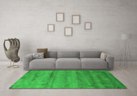 Machine Washable Abstract Green Contemporary Rug, wshcon655grn