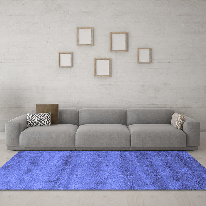Machine Washable Abstract Blue Contemporary Rug in a Living Room, wshcon655blu