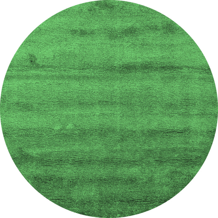 Round Abstract Emerald Green Contemporary Rug, con655emgrn